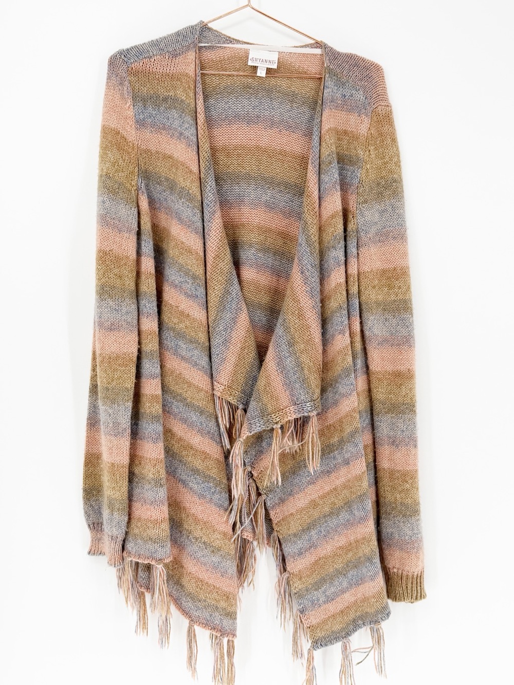 Shyanne Striped Open Front Cardigan Sweater Size Large